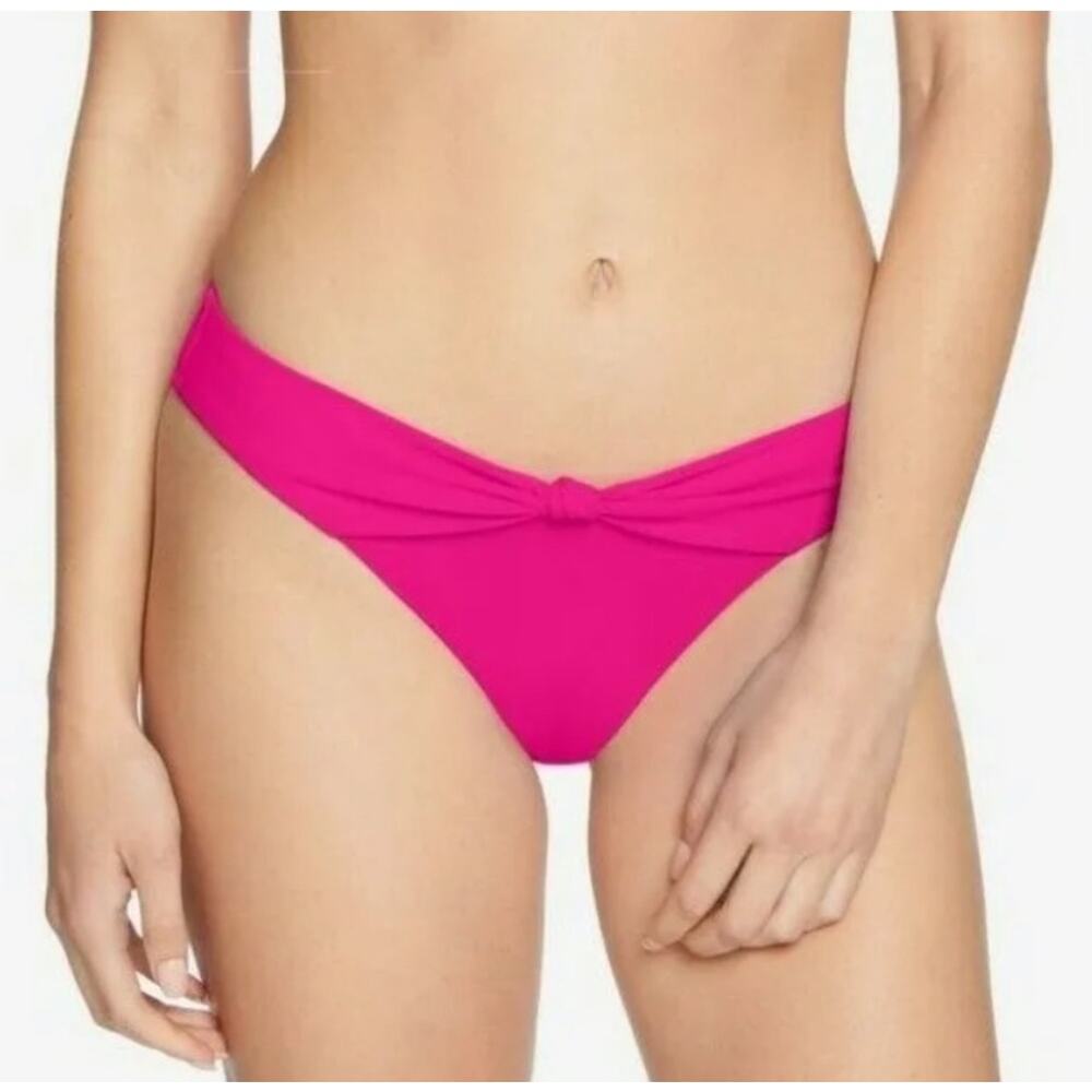 Robin Piccone Olivia Bikini Bottoms Size Medium NEW High Leg Knot Blue Swim NWOT